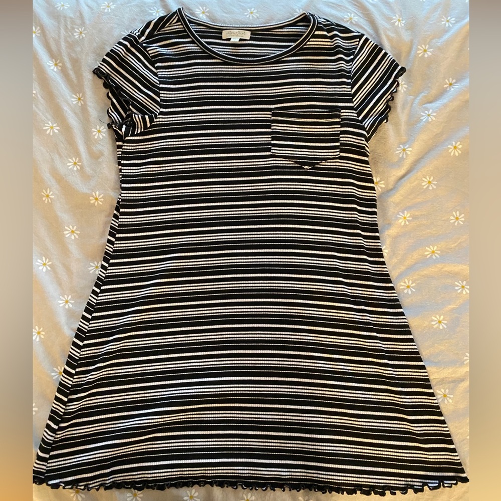 Ultra Flirt Ribbed Ruffled Mini Dress